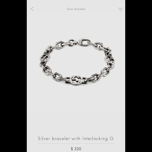 New never worn Gucci silver interlocking G bracelet